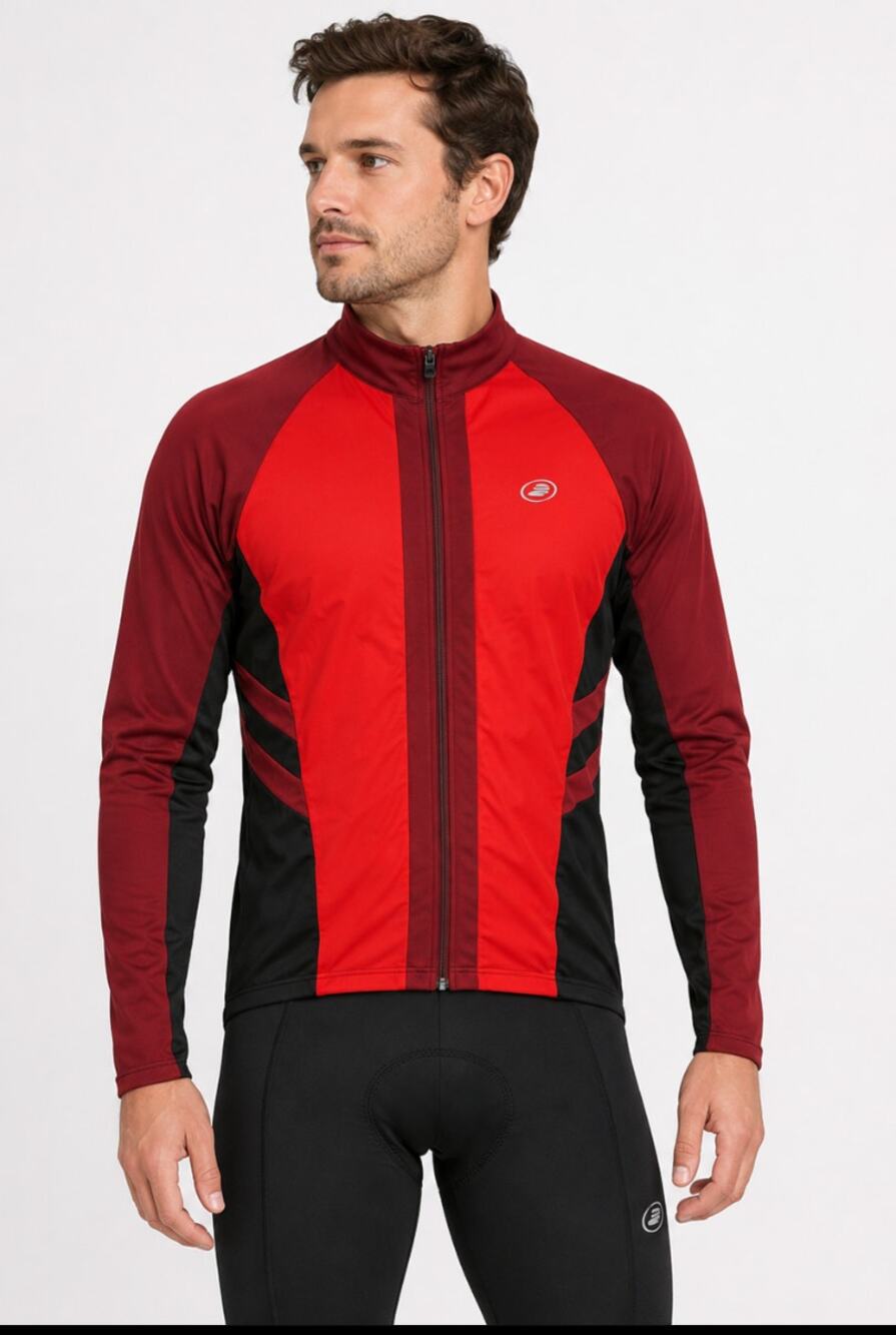 Performance Bicycle Cycling Jacket Mens XXL Red Black Zip Thermal Back Pocket